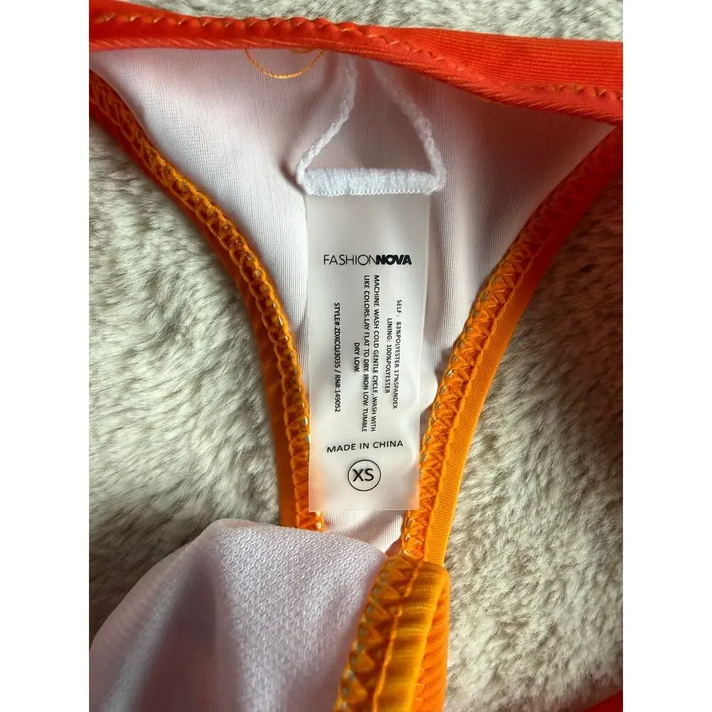 Fashion Nova 2-Piece Swim Suit Bikini Thong Size XS NWT